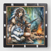 Oorspronkelijke titel: Willow Dance twilight Vierkante Klok (Voorkant)