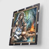 Oorspronkelijke titel: Willow Dance twilight Vierkante Klok (Hoek)