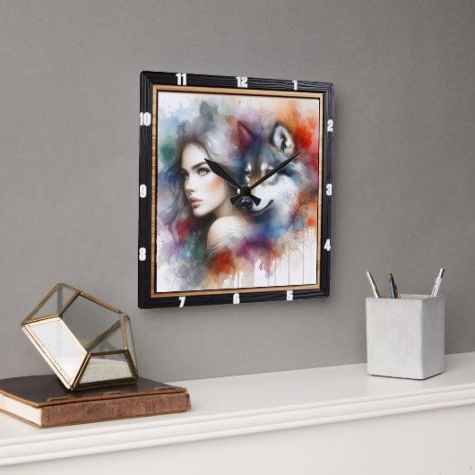 Oorspronkelijke titel: Willow Trees Night Dream Vierkante Klok (Kantoor)