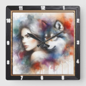 Oorspronkelijke titel: Willow Trees Night Dream Vierkante Klok (Voorkant)