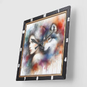 Oorspronkelijke titel: Willow Trees Night Dream Vierkante Klok (Hoek)