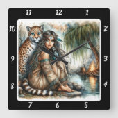 Oorspronkelijke titel: Willow Trees Tiger's Shadow Vierkante Klok (Voorkant)