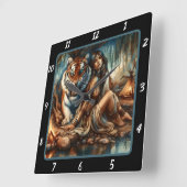 Oorspronkelijke titel: Willow's shade tiger's peac Vierkante Klok (Hoek)