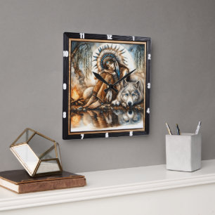 Oorspronkelijke titel: Willow's Shade Twilight Pea Vierkante Klok