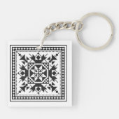 Oorspronkelijke traditionele zwarte kruising sleutelhanger (Achterkant)