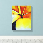 Oorspronkelijke tropische gele Frangipani-bloem Canvas Afdruk (Insitu (Houten vloer))