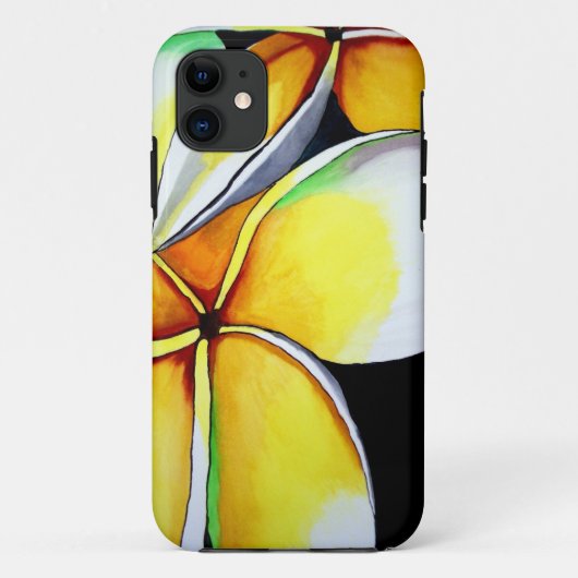 Oorspronkelijke tropische gele Frangipani-bloem Case-Mate iPhone Case (Achterkant)