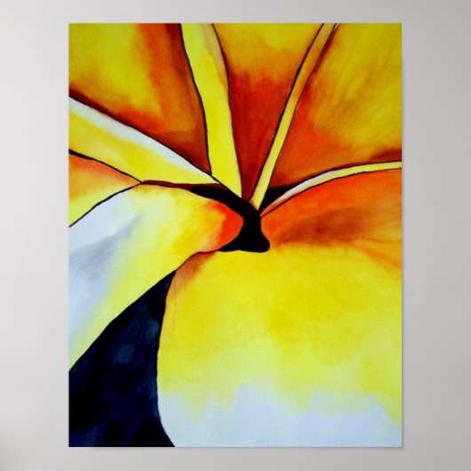 Oorspronkelijke tropische gele Frangipani-bloem Poster (Voorkant)