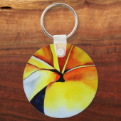 Oorspronkelijke tropische gele Frangipani-bloem Sleutelhanger (Voorkant)