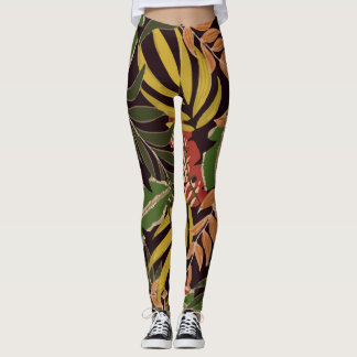 Oorspronkelijke tropische Planten bladeren Leggings