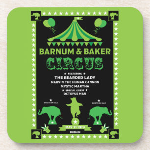 Oorspronkelijke Vintages geïnspireerd rond circus Bier Onderzetter