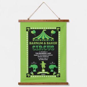 Oorspronkelijke Vintages geïnspireerd rond circus Hangend Wandkleed
