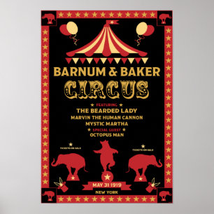 Oorspronkelijke Vintages geïnspireerde circuskunst Poster