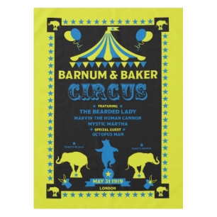 Oorspronkelijke Vintages geïnspireerde circuskunst Tafelkleed