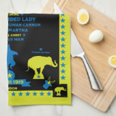 Oorspronkelijke Vintages geïnspireerde circuskunst Theedoek (Quarter Fold)