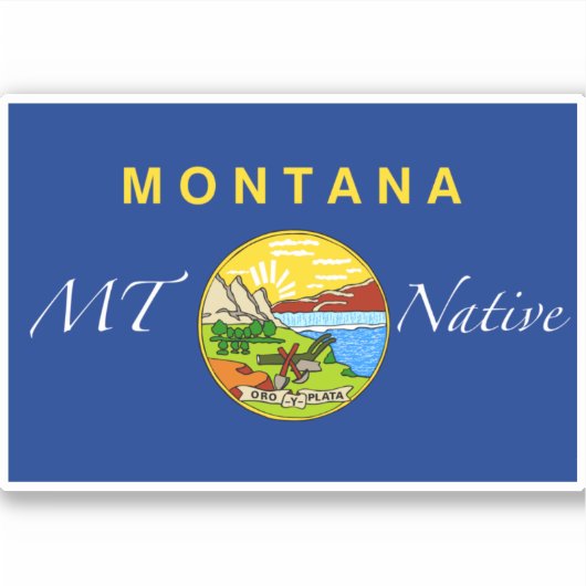 Oorspronkelijke vlag van Montana Sticker (Voorkant)