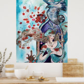 OORSPRONKELIJKE VRIJE TALE/PRINCES, RODE ROSEN EN  POSTER (Keuken)