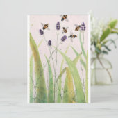 Oorspronkelijke Waterverf bijen op blanco Briefkaa Aankondiging (Staand voorkant)