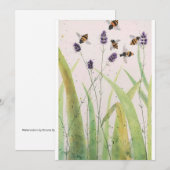 Oorspronkelijke Waterverf bijen op blanco Briefkaa Aankondiging (Voorkant / Achterkant)