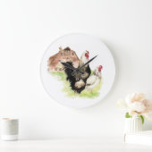 Oorspronkelijke Waterverf Boerderij kippen en sche Grote Klok (Huis)