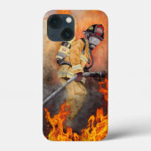 Oorspronkelijke Waterverf brandweerman Case-Mate iPhone Case (Achterkant)