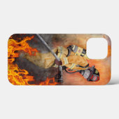 Oorspronkelijke Waterverf brandweerman Case-Mate iPhone Case (Achterkant (horizontaal))