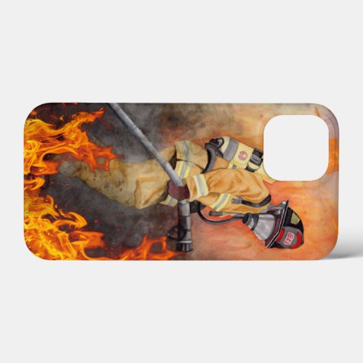 Oorspronkelijke Waterverf brandweerman Case-Mate iPhone Case (Achterkant (horizontaal))