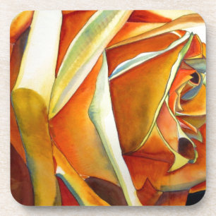 Oorspronkelijke waterverf gele rozenbloem drankjes onderzetter