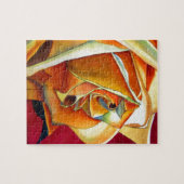 Oorspronkelijke waterverf gele rozenbloem legpuzzel (Horizontaal)