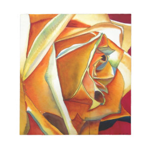 Oorspronkelijke waterverf gele rozenbloem notitieblok