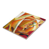 Oorspronkelijke waterverf gele rozenbloem tegeltje (Zijkant)