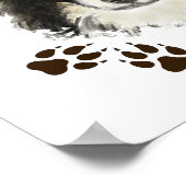 Oorspronkelijke Waterverf grens Collie Dog pet Poster (Hoek)