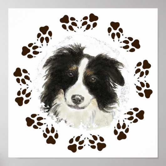 Oorspronkelijke Waterverf grens Collie Dog pet Poster (Voorkant)