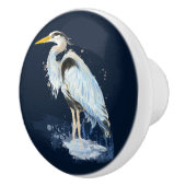 Oorspronkelijke waterverf: grote blauwe hond keramische knop (Rechts)