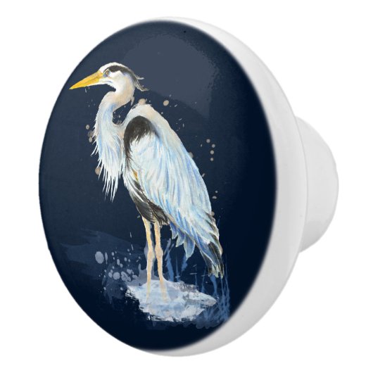 Oorspronkelijke waterverf: grote blauwe hond keramische knop (Rechts)