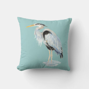 Oorspronkelijke waterverf: grote blauwe hond kussen