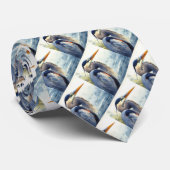 Oorspronkelijke waterverf: grote blauwe hond stropdas (Opgerold)