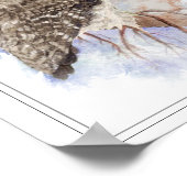 Oorspronkelijke Waterverf Grote Grijze vogelpest Poster (Hoek)