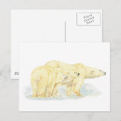 Oorspronkelijke Waterverf poar Beer Briefkaart (Voorkant / Achterkant)