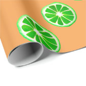 Oorspronkelijke waterverf pop art. citrusvruchten  cadeaupapier (Rol Hoek)