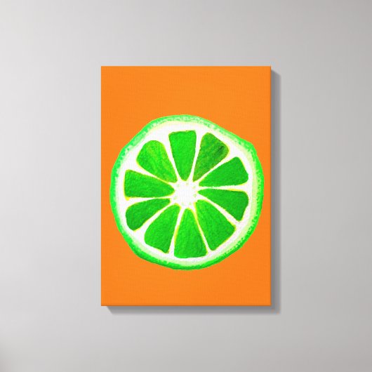 Oorspronkelijke waterverf pop art. citrusvruchten canvas afdruk (Voorkant)