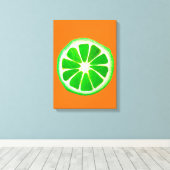 Oorspronkelijke waterverf pop art. citrusvruchten canvas afdruk (Insitu (Houten vloer))