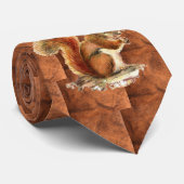 Oorspronkelijke Waterverf Red Squirrel Animal Stropdas (Opgerold)