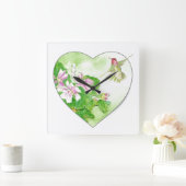 Oorspronkelijke Waterverf Rufous Hummingbird Bird Vierkante Klok (Huis)