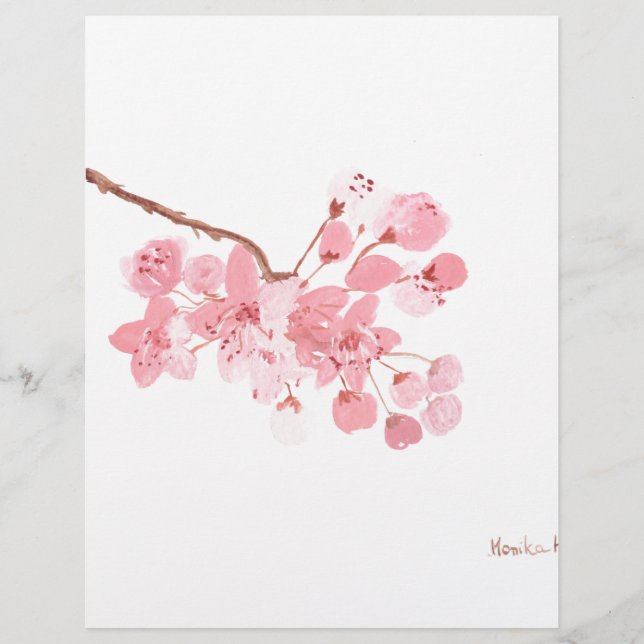 Oorspronkelijke waterverf van Cherry blossom (Voorkant)