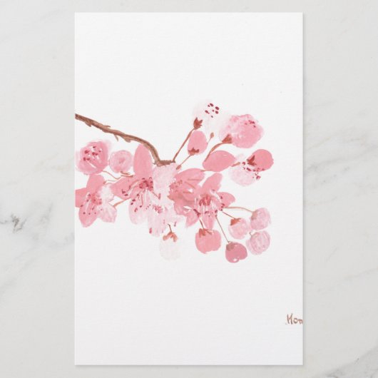Oorspronkelijke waterverf van Cherry blossom Briefpapier (Voorkant)