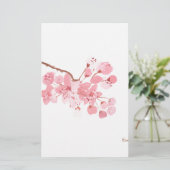 Oorspronkelijke waterverf van Cherry blossom Briefpapier (Staand voorkant)