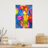 Oorspronkelijke waterverf van Chinese Lantaarns Poster (Keuken)