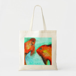 Oorspronkelijke waterverf van de oosterse oranje g tote bag