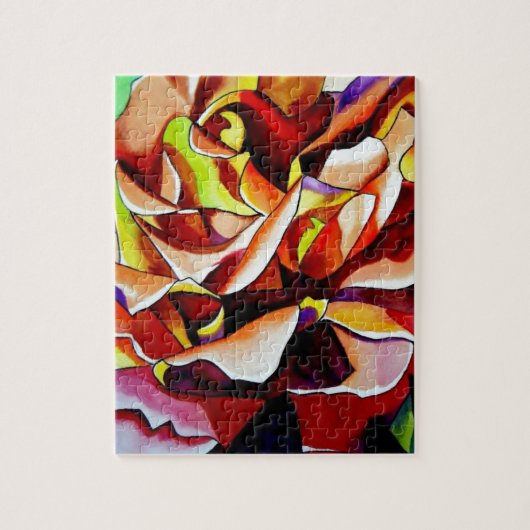 Oorspronkelijke waterverf van regenboogzondRoos Legpuzzel (Verticaal)